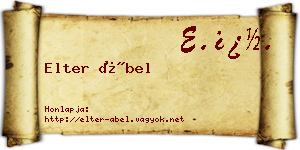 Elter Ábel névjegykártya