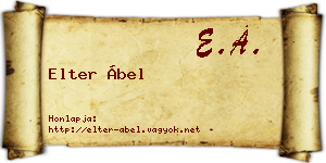Elter Ábel névjegykártya