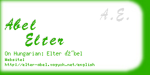 abel elter business card